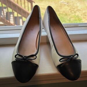 J. Crew Two-Tone Black and Cream Flats